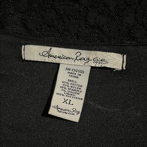 American Rag Black Lace Detail Top